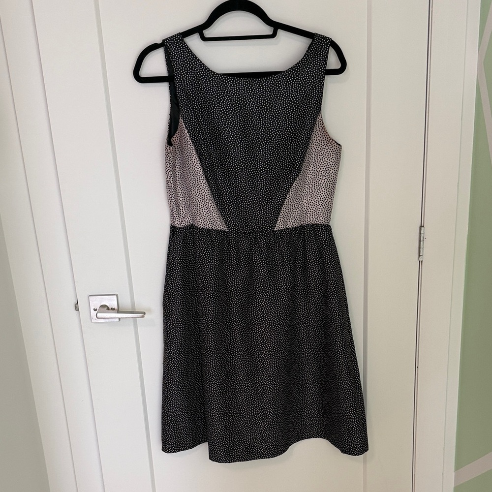 Elegant Black and pink Polka Dot Dress